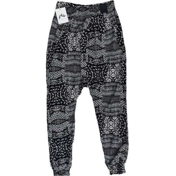 Rusty White Black Printed Casual Lightweight Grage Pants Size M - Picture 11 of 16